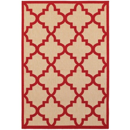 Oriental Weavers Cayman 660R9 4x6 Rectangle - Sand/ Red-Polypropylene C660R9117165ST